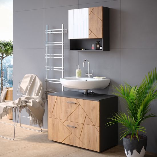 Vicco Meuble sous vasque simple Viola, 80x60cm avec 2