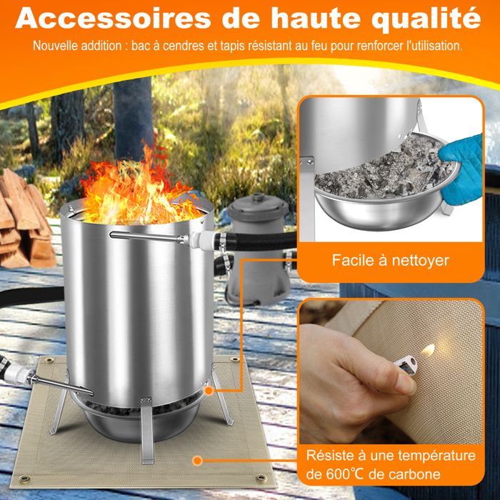 LZQ 2X Chauffage de piscine au bois avec tonneau à feu poêle à bois — free download