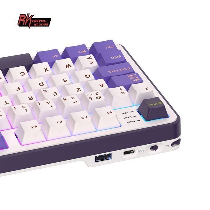 RK96 90% Triple Mode BT5.0/2.4G/USB-C Clavier Mécanique Remplaçable à Chaud Avec Repose-main Magnétique, Clavier De Jeu Bluetooth 96 Touches Avec Logiciel, Rétroéclairage Bleu, Interrupteur Rouge