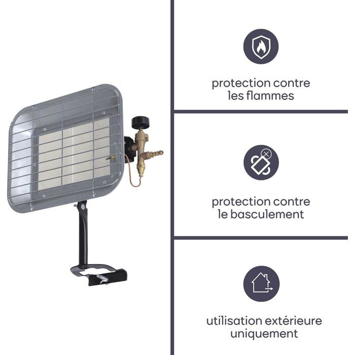 Chauffage radiant au gaz WOOPSO 4500 W Portable Sécurité d — free download