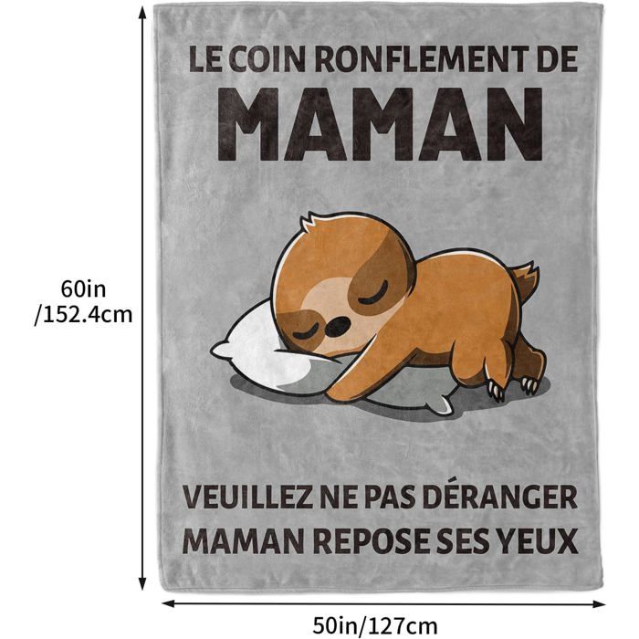 Plaid Couverture Polaire Cadeau Maman – Message Touchant 'Je T’aime Maman' – Idéal Anniversaire, Fête Des Mères Ou Noël