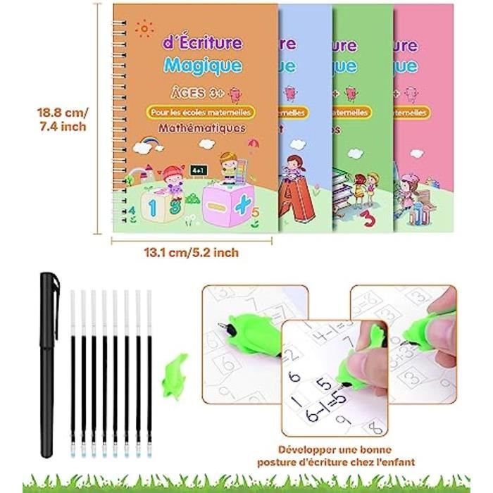 Cahiers de calligraphie pour enfants, livre de copie magique, stylo,  écriture pour enfants, autocollant, pratique, livraison gratuite, français  - AliExpress