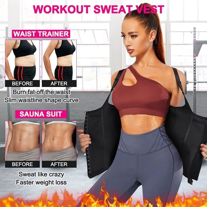 Gilet De Sudation Néoprène Pour Homme - Débardeur Minceur Fitness - Effet Sauna Ventre Plat - Noir
