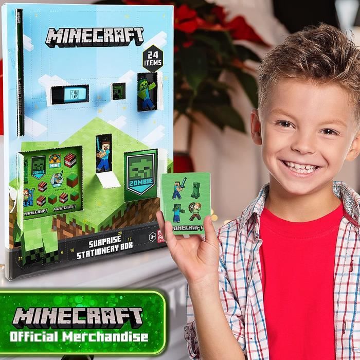 Minecraft Calendrier de L'avent 2021 - Advent Calendar Officiel - 24  Surprises Papeterie Enfant[152] - Cdiscount Maison