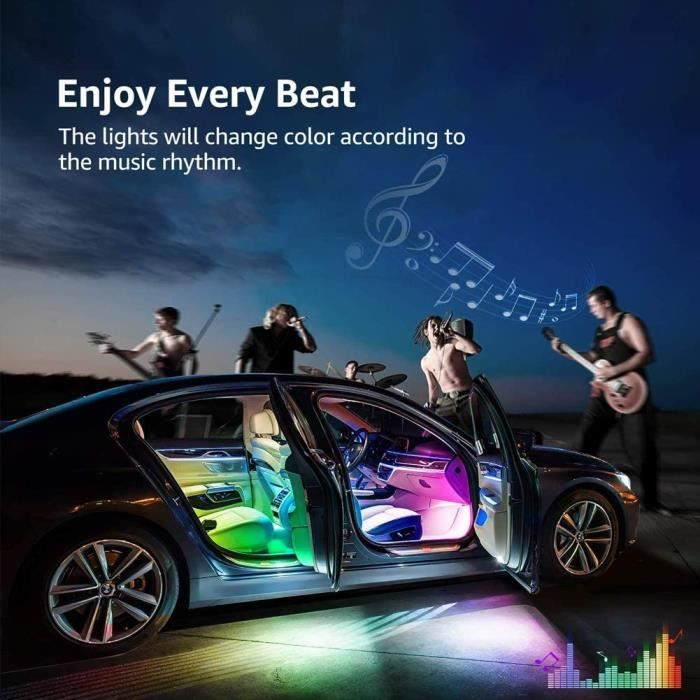 Dioche Ruban LED flexible pour voiture - Luminosité élevée - Contrôle à  distance - Imperméable - Installation facile - Cdiscount Maison