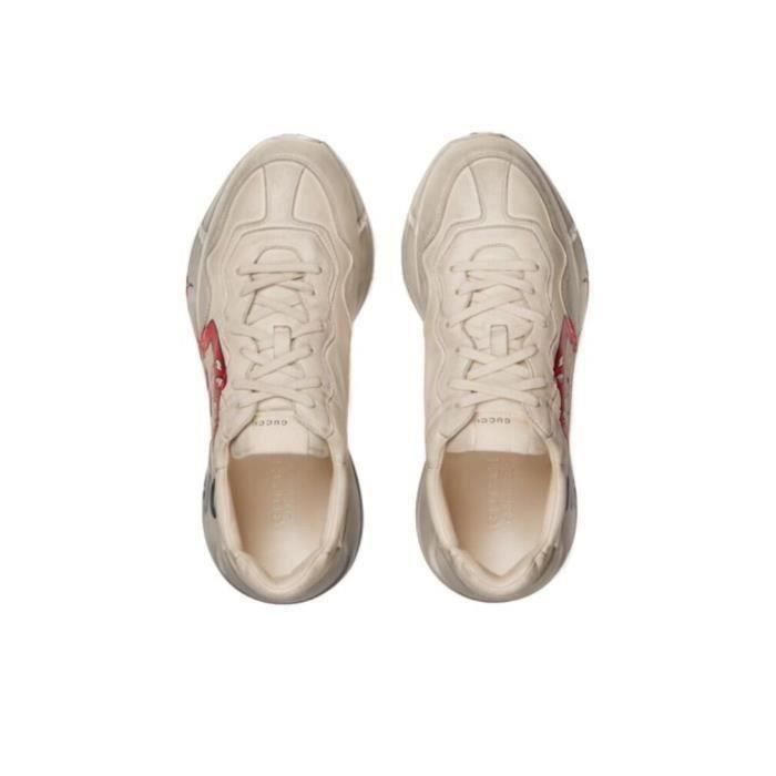 Chaussure Guccis Rhyton Femme Homme Basket Sneakers Pas Cher Blanc