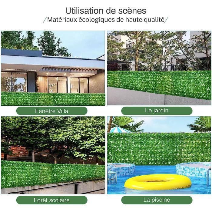 Haie Artificielle Lierre 100 X 300 Cm - Brise-vue Extérieur, Anti-UV, Décoration Jardin, Balcon, Terrasse - Facile à Installer