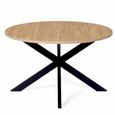Table Basse Ronde 70 cm Plateau Bois Pied araignée Noir Salon Design Moderne Raffiné-0