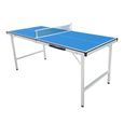 COUGAR - Table de Ping Pong Mini 1500 Portable Bleu - Cadre Robuste Aluminium, Protections Angles-0