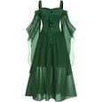 Robe médiévale gothique pour femme - AUTREMENT - Halloween - Vert - Longue et confortable-0