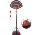 Yaheetech Panier de Basket sur Pied Extérieur/Intérieur Panier de Basket-Ball Mobile Hauteur Réglable 170 cm à 230 cm-0