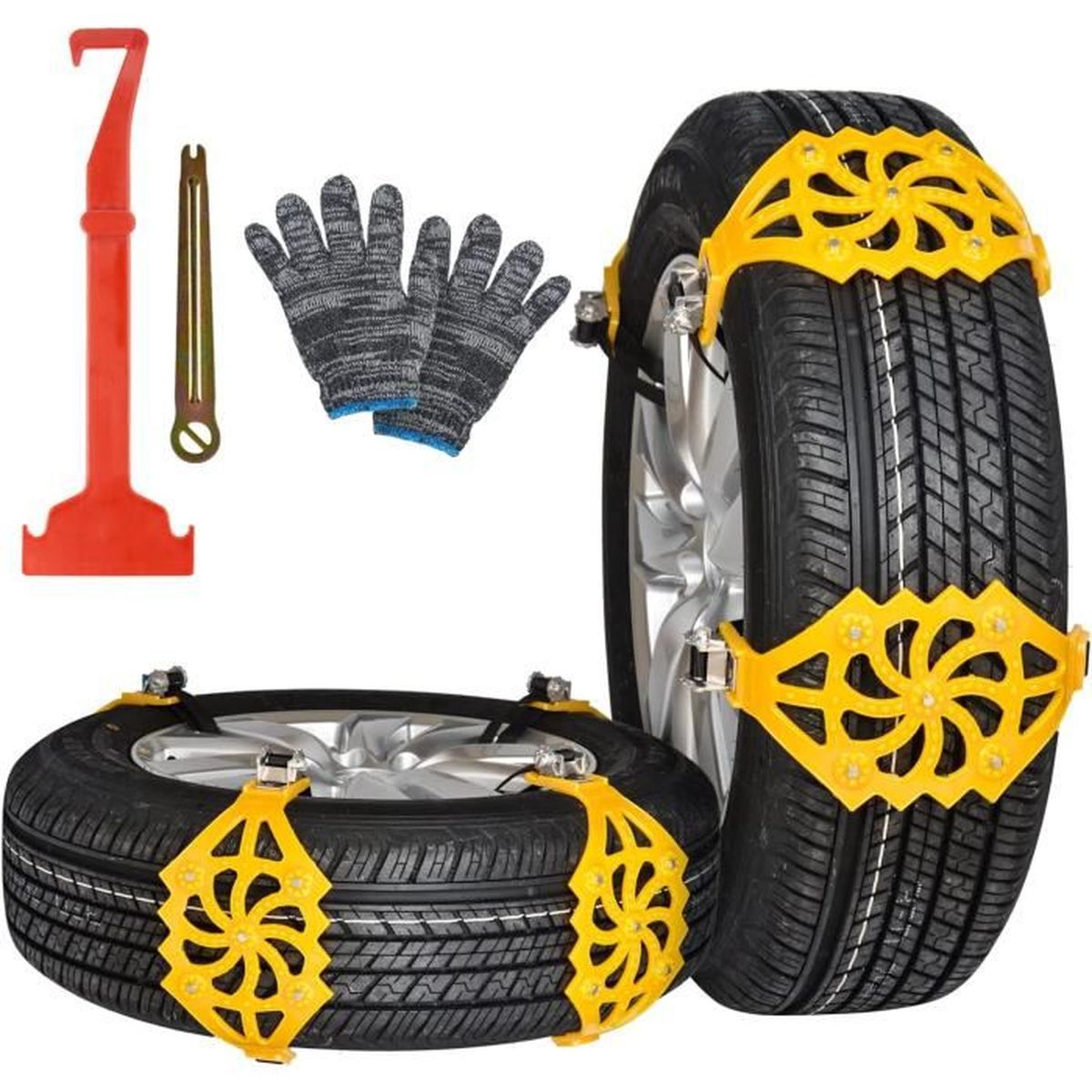Chaînes à Neige Universelles 8Pcs - Pour Pneus 165-275mm - Antidérapantes Et Résistantes Au Froid