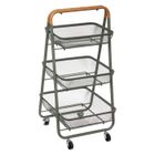 Desserte à roulettes - FIVE - Trio - 3 niveaux - Métal - Vert kaki