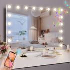FENCHILIN Hollywood Miroir de Maquillage, Smart Bluetooth / USB Charge / 10x Loupe / Trois Modes de Gradation, 80cm * 58cm Blanc
