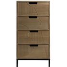 MOBILI REBECCA Rebecca Mobili Commode Moderne avec 3 Tiroirs Sculpté Bois Métal