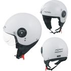 APRO Scooter Casque Moto Ville Jet Demi Anti Scratch Avio Visiere blanc XXL