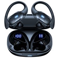 Écouteurs sans fil Bluetooth Lecture de 70H Étanche IPX7 Double Affichage Stéréo avec Crochets d’Oreille pour Sport/Entraînement