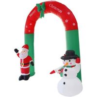 CD-Arche de Noël gonflable 2,4 m de haut avec Père Noël et bonhomme de neige mignon pour Noël, extérieur, intérieur, jard[608]