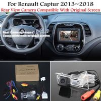 Caméra de recul,Caméra de recul pour Renault Captur 2013 ~ 2018, avec câble adaptateur 24 broches, Compatible avec - 12v[D968811]