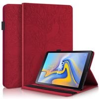 Tablette Etui Samsung Galaxy Tab A 10.5" SM-T590-T595, Tablette Housse Cover Protection PU Cuir Folio Flip ,arbre de vie rouge