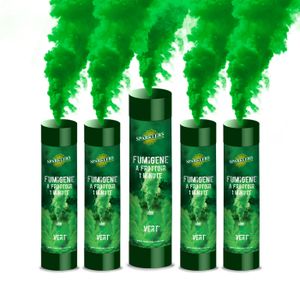 MACHINE À FUMÉE Fumigène a Main 1 MINUTE couleur Vert - Lot de 5 -