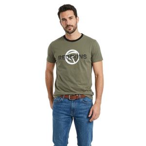 T-shirt Homme Redskins – Coton Bleu – Taille XXL (USA44 UK44 EUR54)