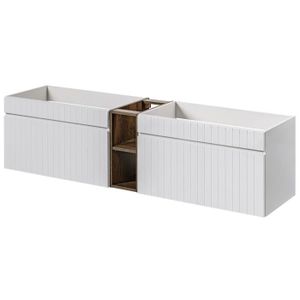 MEUBLE VASQUE - PLAN Double meuble sous vasque ICONIC blanc 160 cm avec