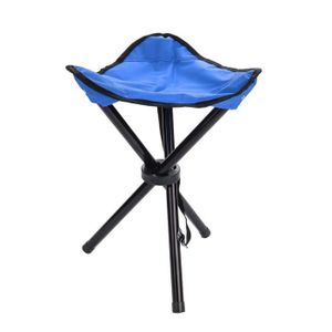 CHAISE DE CAMPING Tabouret de pêche de chaise de plage de chaise pliante à trois pieds (bleu grand) -NIM