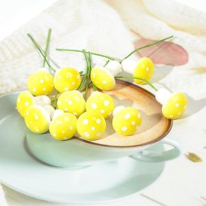 DINETTE - CUISINE Jaune - 50 pièces - Mini plante champignon en mousse, Fausses fleurs, Pour un mariage, Pour décorer une couro