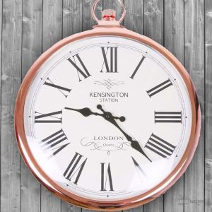 Effet vieilli style vintage RONDE Horloge Murale /"Kensington Station/"