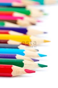 PAPIER PEINT papier peint panoramique crayons colorés multicolo