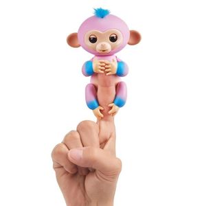 Jouet interactif doigt de singe noir cheveux bleus doigts