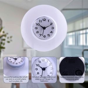 SPORTARC Horloge de salle de bain anti-éclaboussures avec ventouse