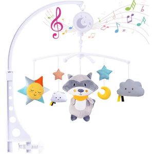 MOBILE VIPNAJI Mobile Musical Bébé,Cloche de Chevet Rotative pour Lit de Bébé avec Adorables Animaux Doux pour Bébés Cadeau Dès La Nais11