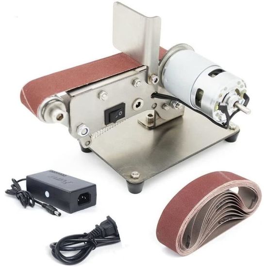 Mini Ponceuse à Bande 7 Vitesses 4000-9000 Tr/min - Parfaite Pour Métal, Couteaux, Bijoux - Compacte Et Puissante - 10