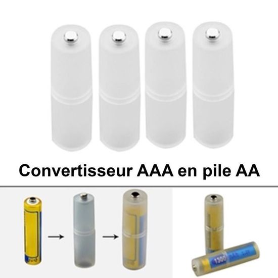 Adaptateur Piles AA Vers D – Convertit 3 Piles AA En 1 Pile D, Format Parallèle, Lot De 5
