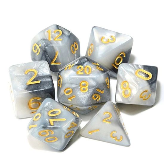 Jeu De Des ,H--Ensemble De Dés Polyédriques À Paillettes Irisées Pour Jeux De Société Dnd Mtg