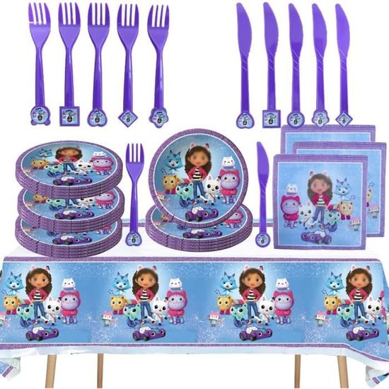 Kit Vaisselle Anniversaire Story – 10 Couverts, Ballons, Nappe, Décoration Complète