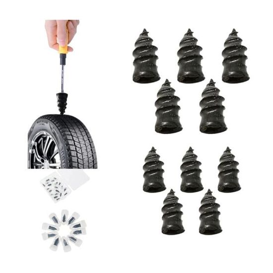 Kit De Réparation De Pneu - Lot De 60 Mèches Tressées De 20 Cm - Pour Crevaison Auto