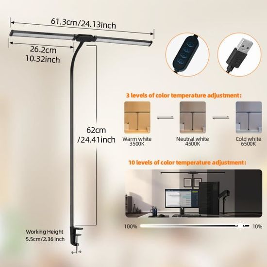 Barre Lumineuse LED Pour écran D'ordinateur – Éclairage Bureau, Tension 12V, Technologie LED