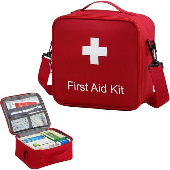 Trousse De Premiers Secours Grise, Vide, Imperméable, Grande Capacité, Sac D'urgence D'extérieur - 2