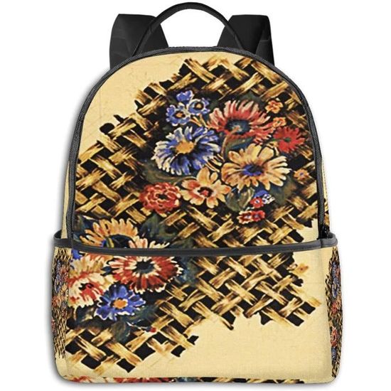 MIGURA Sac à Dos Voyage Style Hippie Imperméable - Tissu Ethnique Multicolore, Taille L - Pour Festivals, été