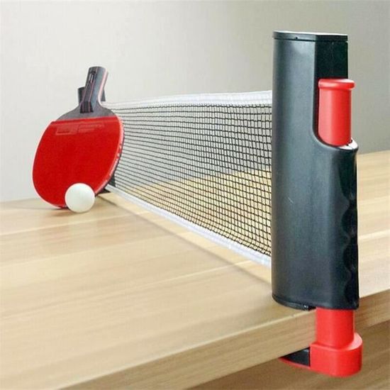 YJZQ Filet De Ping-pong En Polyester – 180x14 Cm, Portable, Pour Intérieur/extérieur, Noir Et Blanc