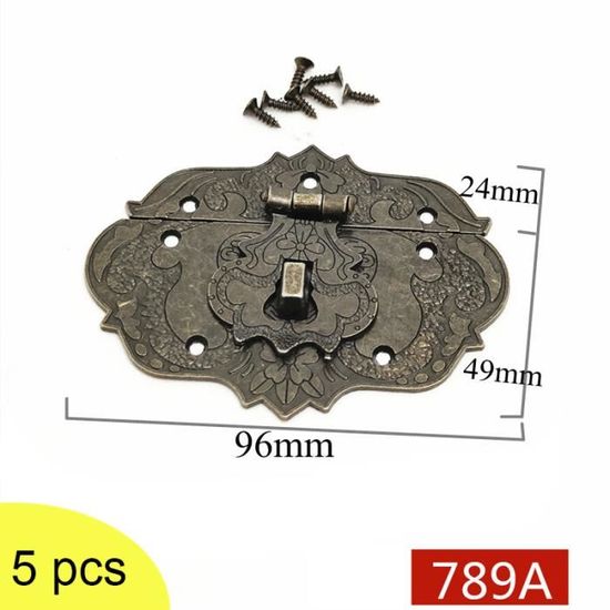 Fermoir (loquet) De Boîte En Métal Style Antique Bronze - Quincaillerie Décoration Pour Meubles En Bois
