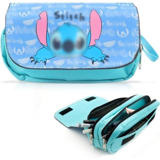 Trousse TOPModel LED Wolf Depesche – Trousse 3 Compartiments Remplie Avec LED Lumineuses, Motif Loup Bleu Nuit – Idéale Pour L'École Et Le Collège