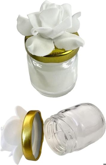 15 Bougies Pots en Verre + Fleur idée Cadeaux invités Mariage Communion Baptême Bougeoir Décoration Table