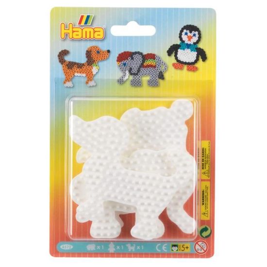 Hama - Elephant, Penguin - Dog pegboard Blister Pack Perles à Repasser