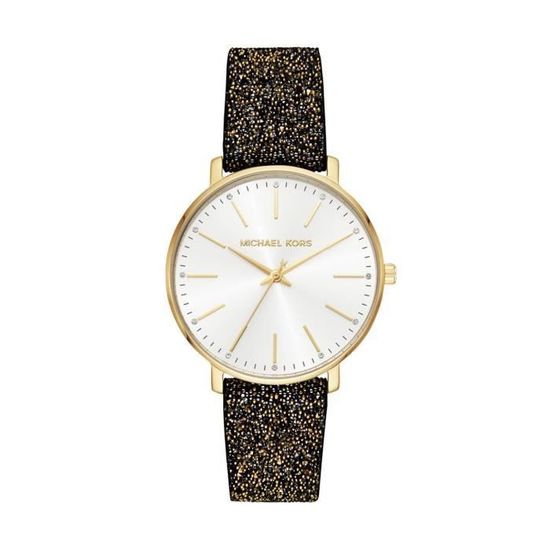 Montre Femme MICHAEL KORS en Cuir Veritable Noir MK2878 Quartz Verre mineral Noir Achat vente montre Femme Adulte Noir Cuir Cdiscount