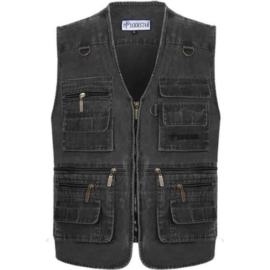 Veste Gilet Safari Multi-poches Pour Homme - Idéal Pour Photographie, Pêche, Chasse Ou Randonnée