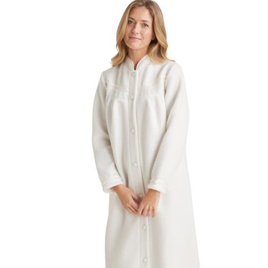 Robe de chambre molleton courtelle Ecru - Cdiscount Pr??t-?�-Porter